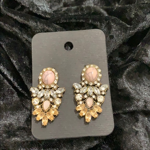 Blush Crystal Drop Earrings - Picture 4 of 4